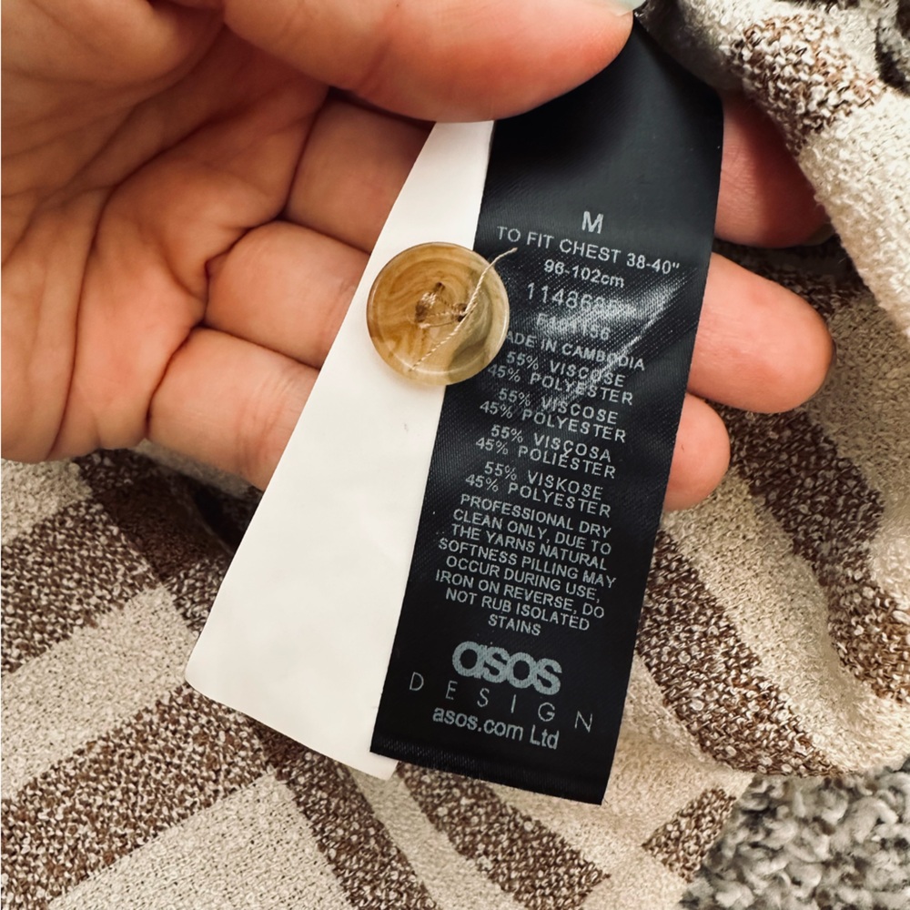 ASOS Design Brown Plaid Zip Up Jacket - Picture 6 of 6